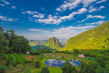 .The beautiful landscape of Doi Pha Mi mountain range