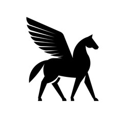 Pegasus logo vector. Stylized winged horse logo vector illustration.