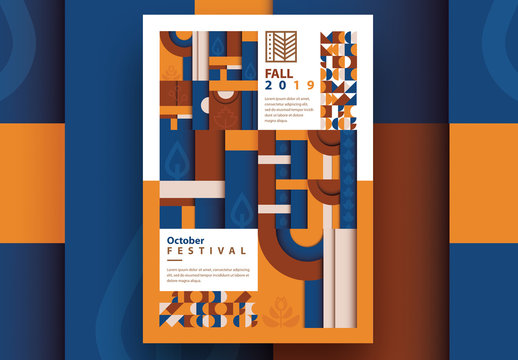 Geometric Autumn Poster Layout