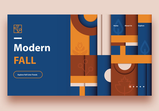 Fall Themed Website Landing Page Layout