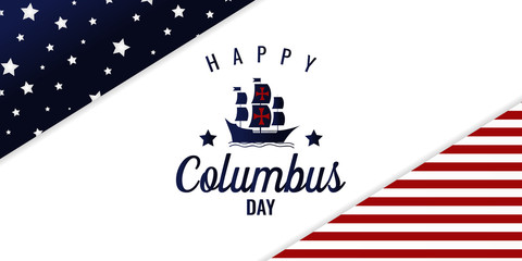 Happy Columbus day card or background. vector illustration.