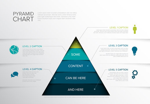Pyramid Chart Infographic with Teal Elements