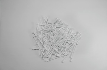 Cotton Buds on white backgrounds