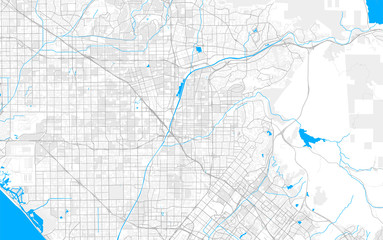 Rich detailed vector map of Orange, California, USA
