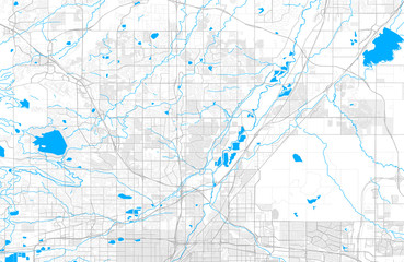 Rich detailed vector map of Thornton, Colorado, USA