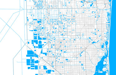 Rich detailed vector map of Miramar, Florida, USA