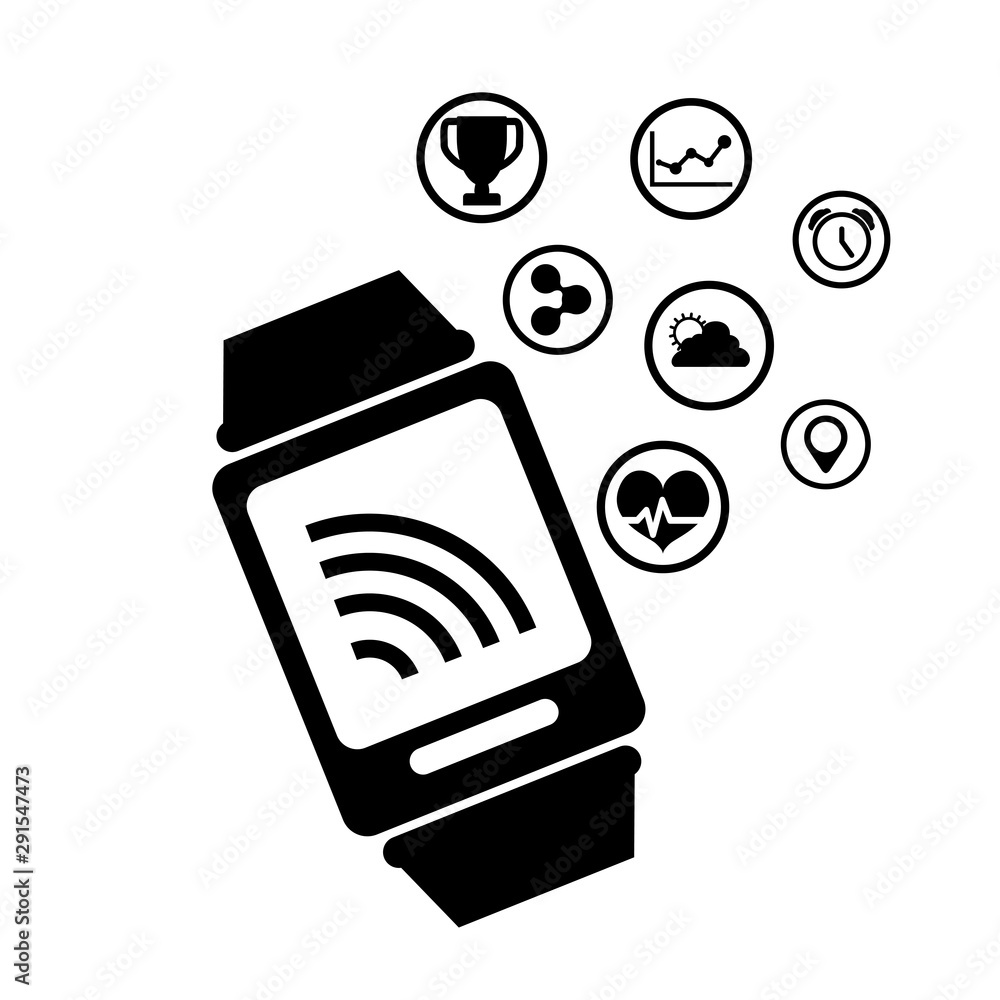 Poster smart watch technology with applications menu