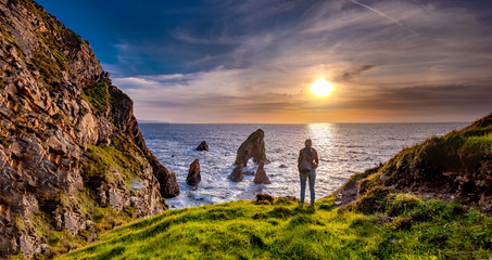 Crohy Head Sea Arch Breeches during sunset - County Donegal, Ireland