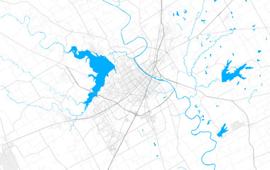 Rich detailed vector map of Waco, Texas, USA