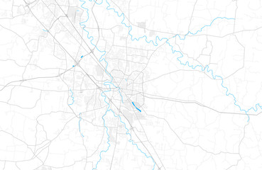 Rich detailed vector map of Murfreesboro, Tennessee, USA