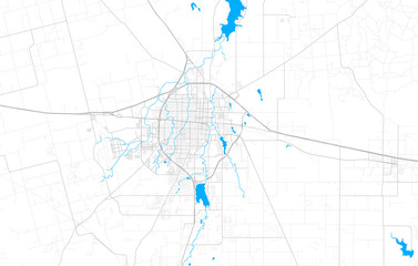 Rich detailed vector map of Abilene, Texas, USA