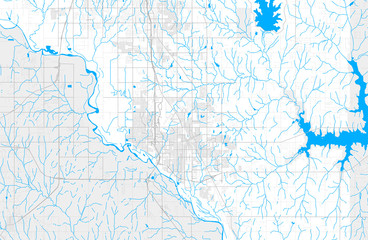 Rich detailed vector map of Norman, Oklahoma, USA