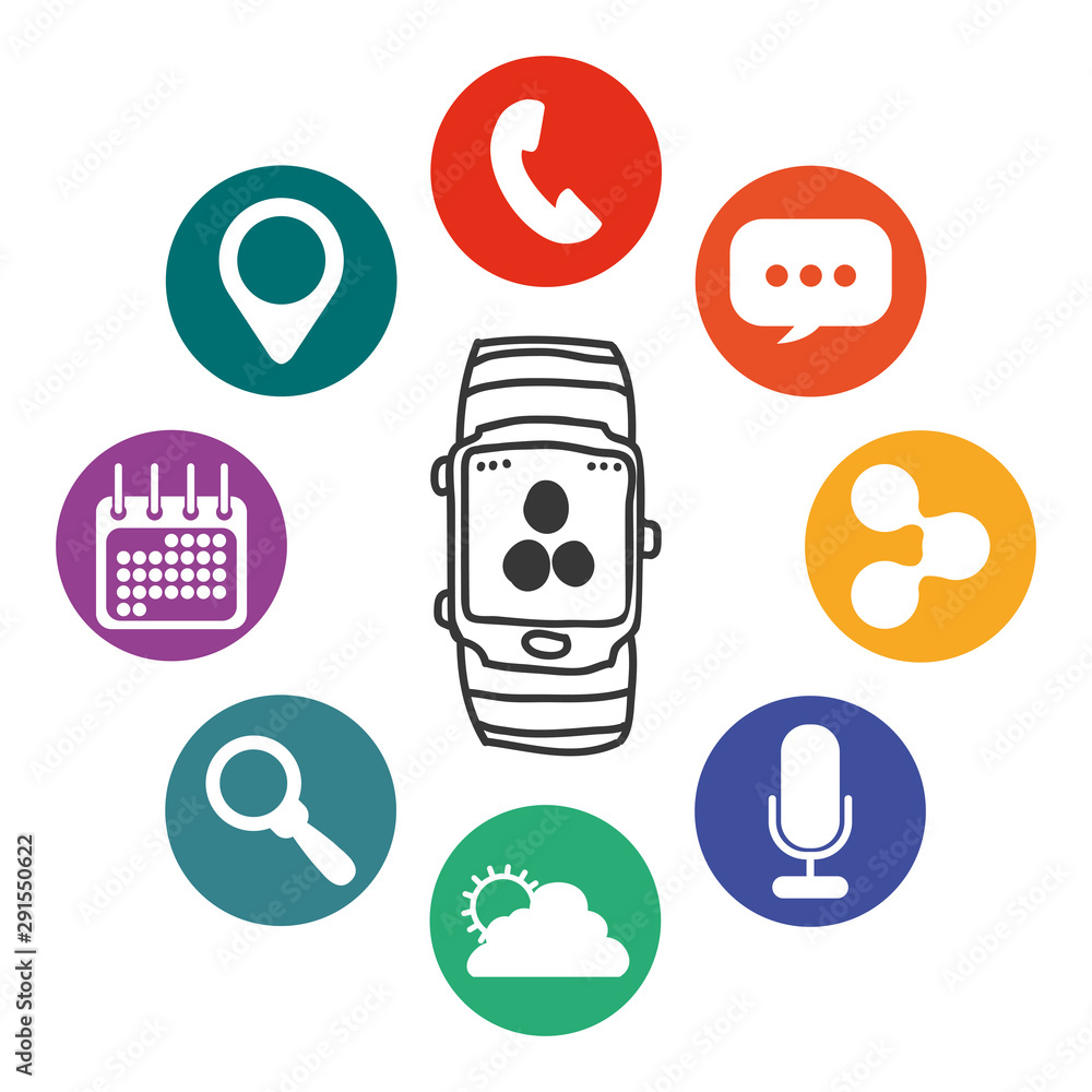 Poster smart watch technology with applications menu
