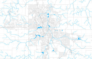 Rich detailed vector map of Rochester, Minnesota, USA