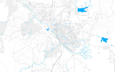 Rich detailed vector map of Temecula, California, USA