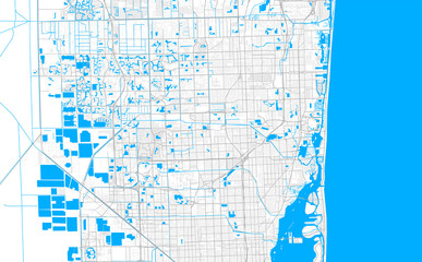 Rich detailed vector map of Miami Gardens, Florida, USA