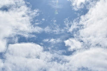 blue sky and white clouds and space background 