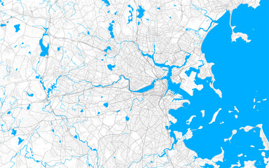 Rich detailed vector map of Cambridge, Massachusetts, USA