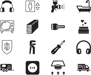 home vector icon set such as: style, adjustable, ventilator, drawn, hotel, wood, wrench, entrance, relax, bedding, gun, fresh, lift, antenna, camp, energy, voltage, america, rv, ventilation, open