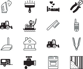 home vector icon set such as: floor, leaking, plate, dryer, liquid, site, lovely, laundry, cosmetics, residence, vacation, furnace, plumbing, drop, feelings, filling, smooth, contact, wireless, care