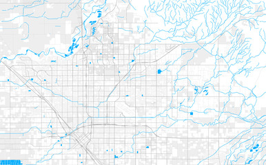 Rich detailed vector map of Clovis, California, USA