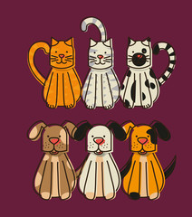 Fototapeta premium mascots with pets shop set icons