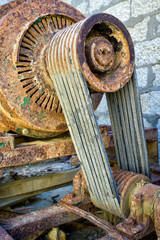 verrostete Motorenteile