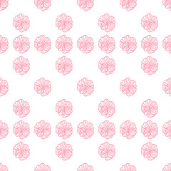 seamless pattern with pink flowers