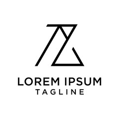 Initial letter logo AZ, ZA,  logo template
