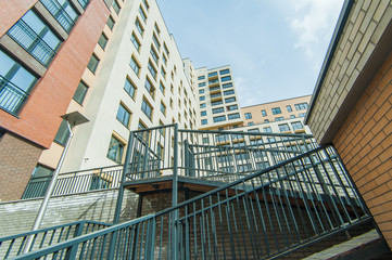 Russia, Novosibirsk - May 02, 2019: Russian courtyards. buildings, house architecture, exterior....