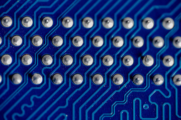 Chip. Board with tracks and contacts