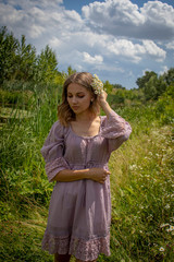 young woman in the field