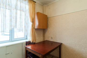 Russia, Moscow- June 23, 2018: interior room apartment. standard repair decoration in hostel