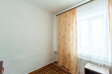 Russia, Moscow- June 23, 2018: interior room apartment. standard repair decoration in hostel