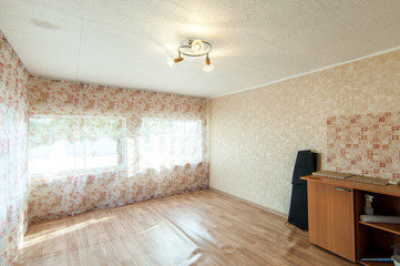 Russia, Moscow- June 23, 2018: interior room apartment. standard repair decoration in hostel