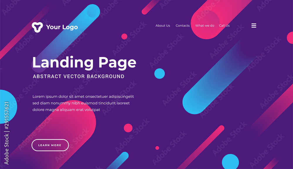 Wall mural abstract background dynamic geometric shapes website landing page or banner template modern style ve