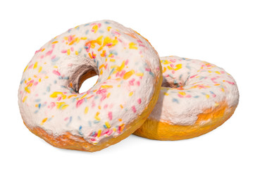 Donuts with decorative sprinkles, 3D rendering