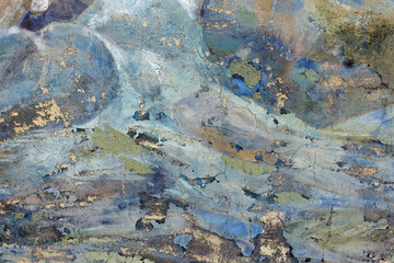 Detail of crackled paint layers of an ancient fresco painting