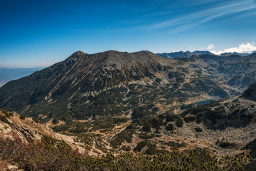 Fototapeta na wymiar Panoramic view from Muratov peak in Pirin mountain, Bulgaria