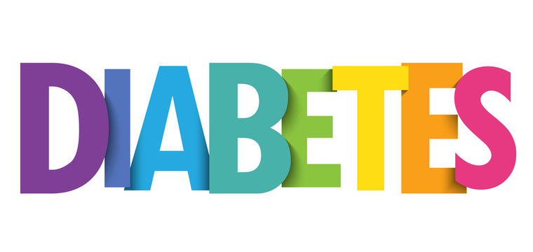 DIABETES colorful vector typography banner