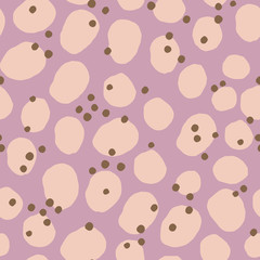 Abstract seamless texture with hand drawn ink shapes. Vector pattern with different elements, dots, circles.