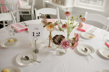 indoor wedding reception tables