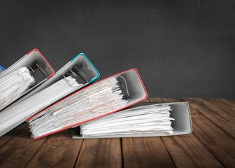 File folders with documents on  background
