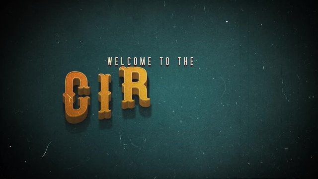 Vintage Retro Circus Background/ 4k animation of an elegant vintage and retro circus background with beautiful typography and intro effect