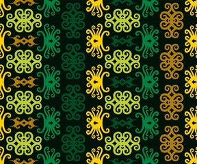 seamless pattern of dayak ethnic pattern. Traditional Indonesian fabric motif. Borneo style. vector design inspiration. Creative textile for fashion or cloth
