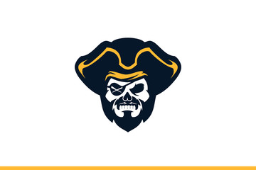 Modern and Simple Pirate skull head vector