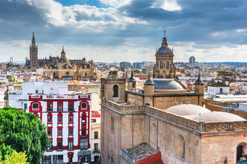 Seville, Spain skyline in the Old Quarter.