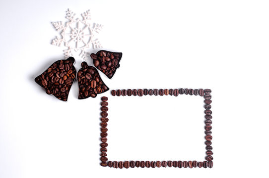 Frame of coffee beans studio photo