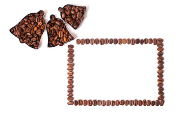 Frame of coffee beans studio photo