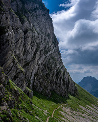 steep cliff in the mountains